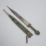 Caucasian Kindjal Dagger, early-mid 20th century, length 19.7 in — 50 cm