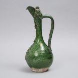 Ottoman Turkish Canakkale Pottery Ewer, 19th century, height 14.25 in — 36.2 cm