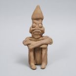 Totonac (Veracruz) Pottery Figure of Mictlāntēcutli, South East Mexico, 600 - 900 A.D., height 11.5