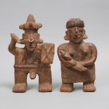Large Nayarit Ixtlán del Río style Pottery Couple, West Mexico, 100 B.C. - 300 A.D., height 14 in —
