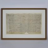 Charles II Leicestershire Country Parchment Indenture Between Matthew Noble of Wartnaby and Thomas A