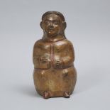 Large Moche Red Pottery Fertility Effigy Vessel, 1400-1550 A.D., height 11.5 in — 29.2 cm