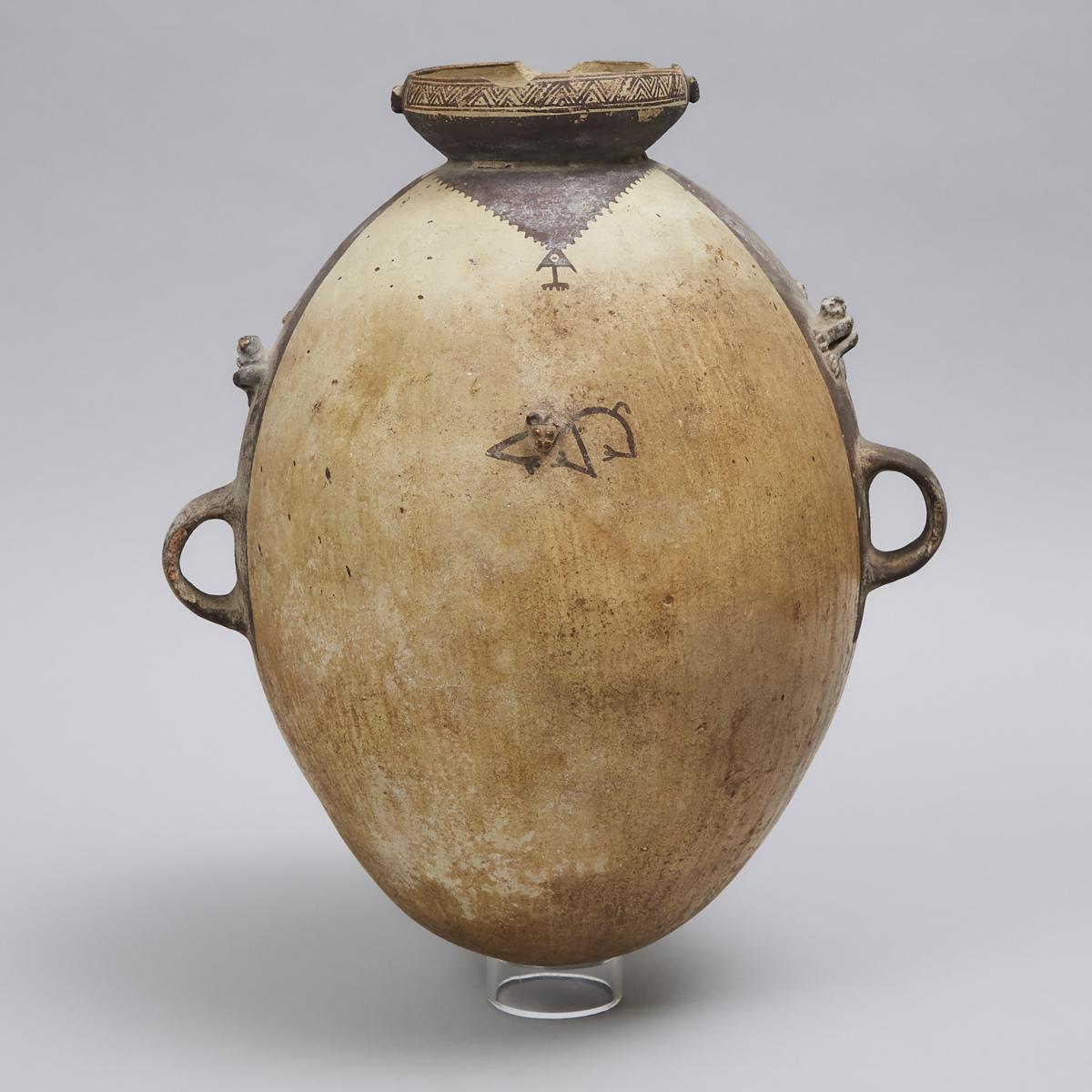 Large Chancay Pottery Olla, West Central Peru, 1000-1470 AD, height 16.5 in — 41.9 cm - Image 3 of 4