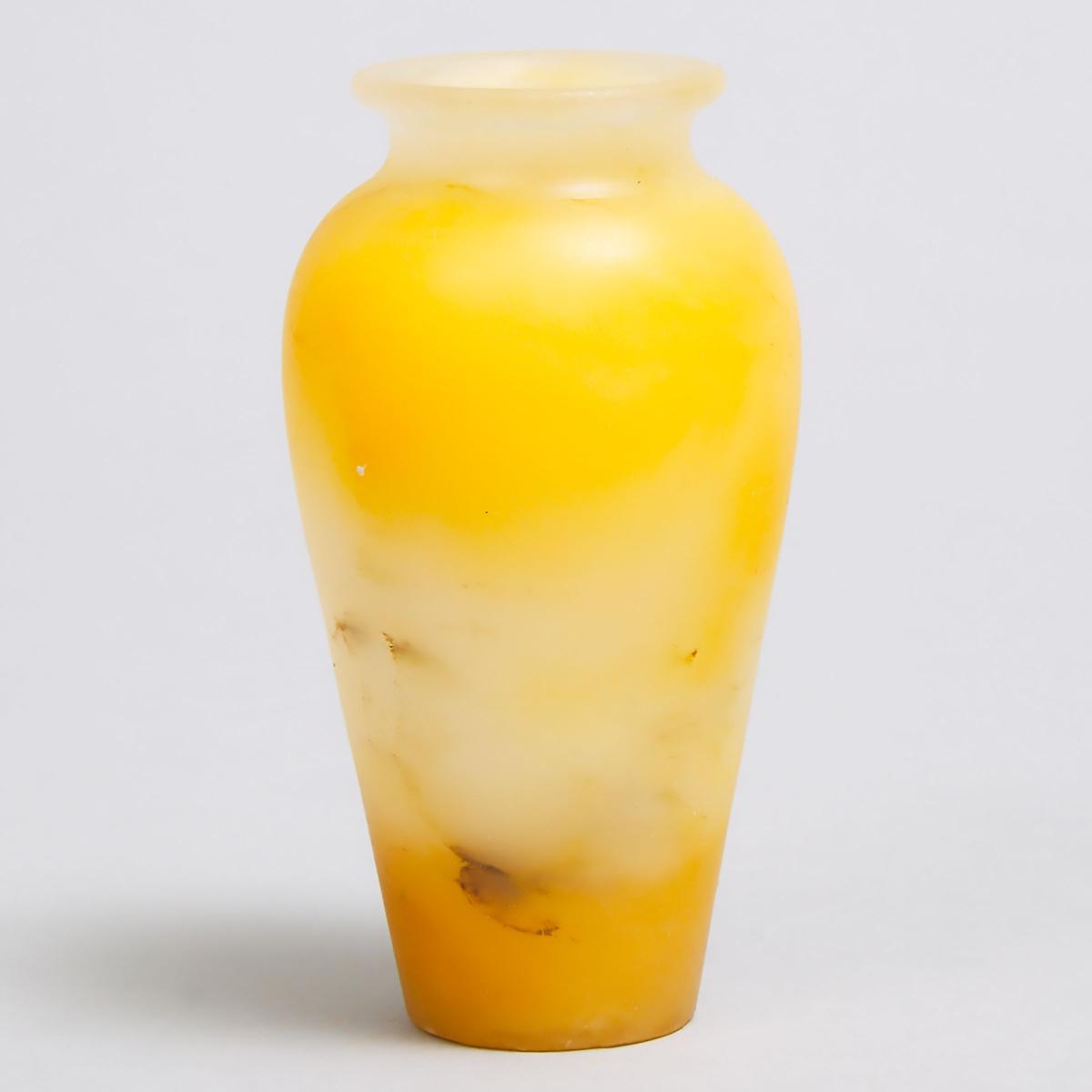Egyptian Yellow Alabaster Unguent Vase, height 3.25 in — 8.3 cm