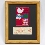 Woodstock Music and Art Fair Unclipped Ticket, Sun., Aug. 17, 1969, 2 x 5 in — 5.1 x 12.7 cm