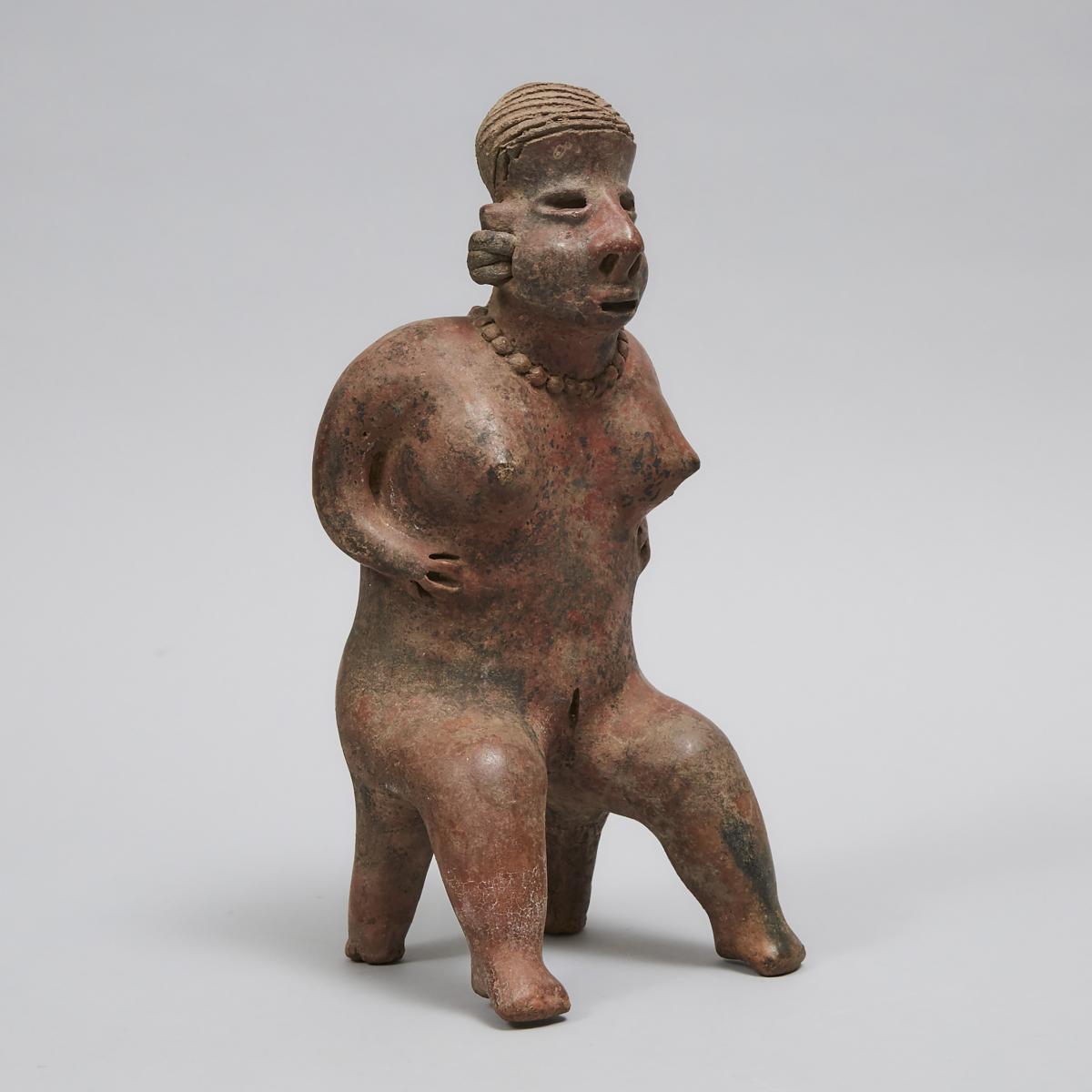 Nayarit Ixtlán del Río style Redware Pottery Figure, West Mexico, 100 B.C. - 200 A.D., height 13.2 i - Image 2 of 4