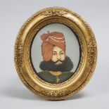 Portrait Miniature of a Persian Aristocratic Gentleman, mid 19th century, 8.5 x 7.4 in — 21.6 x 18.7