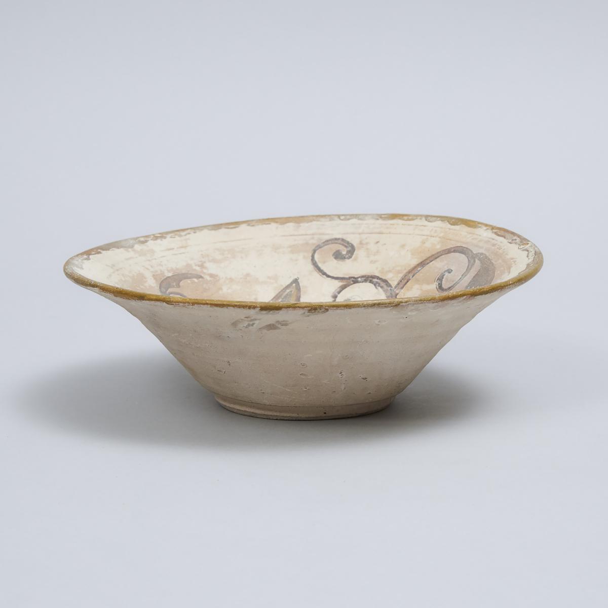 Fatimid Style Unglazed Pottery Bowl with Rabbit, 11th/12th century, height 2.6 in — 6.7 cm, diameter