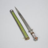 Tibetan Silver Mounted Dpa'dam Short Sword, 19th century, length 20.75 in — 52.7 cm
