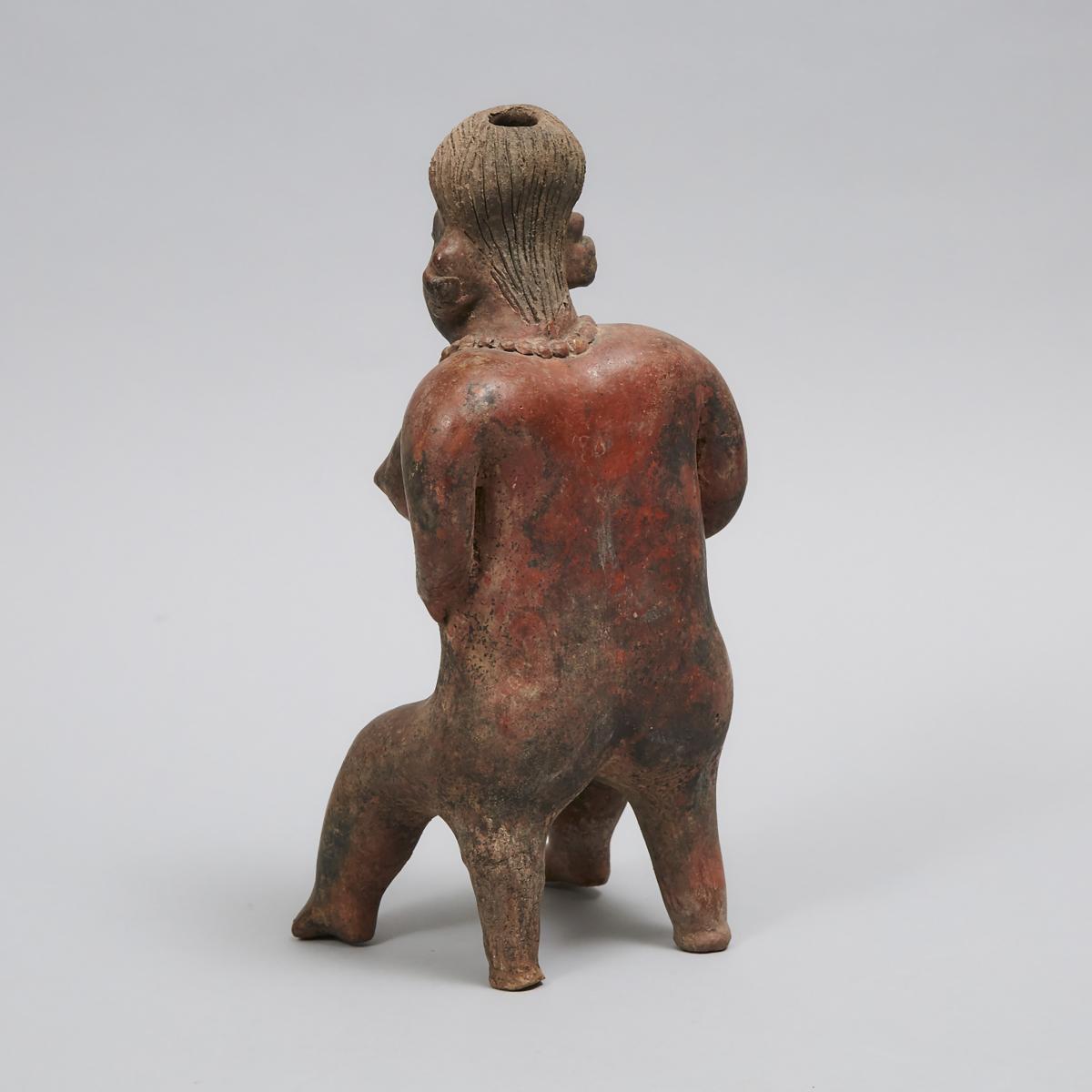 Nayarit Ixtlán del Río style Redware Pottery Figure, West Mexico, 100 B.C. - 200 A.D., height 13.2 i - Image 3 of 4