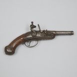 French Flintlock Travelling Cannon Barrel Pistol, mid 18th century, length 9.4 in — 24 cm