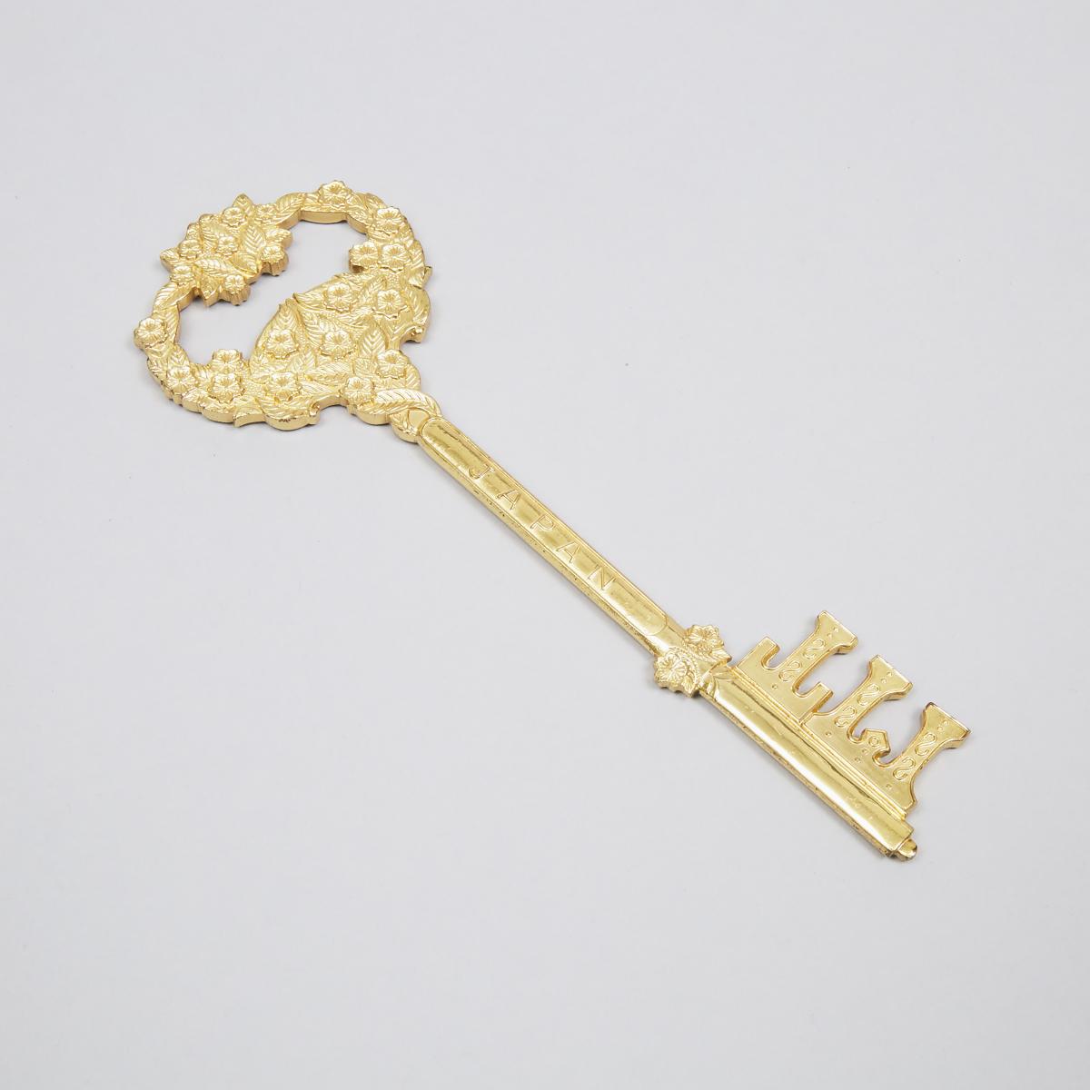 Ceremonial Presentation Key to the City of Tokyo, Japan, c.1960, 20.5 x 10 in — 52.1 x 25.4 cm - Image 3 of 3