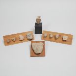 Collection of Ten Teotihuacan Pottery Head Fragments, West Mexico, 50 B.C. - 700 A.D., tallest, excl