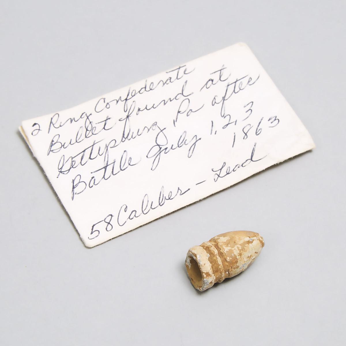 American Civil War Bullet Excavated at Gettysburg, 1863, diameter .475 in — 1.2 cm - Image 3 of 3