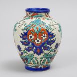 Keramis Iznik Style Pottery Vase, early 20th century, height 6.3 in — 16 cm
