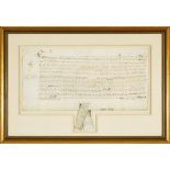 Henry VIII Vellum Letters Patent, c.1544, sheet exclusive of suspension ribbon 9.4 x 18.9 in — 24 x
