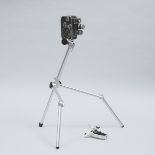 Swiss Bolex Paillard B8L 8mm Movie Camera and Tripod. c.1958, camera body height 5 in — 12.7 cm (2 P