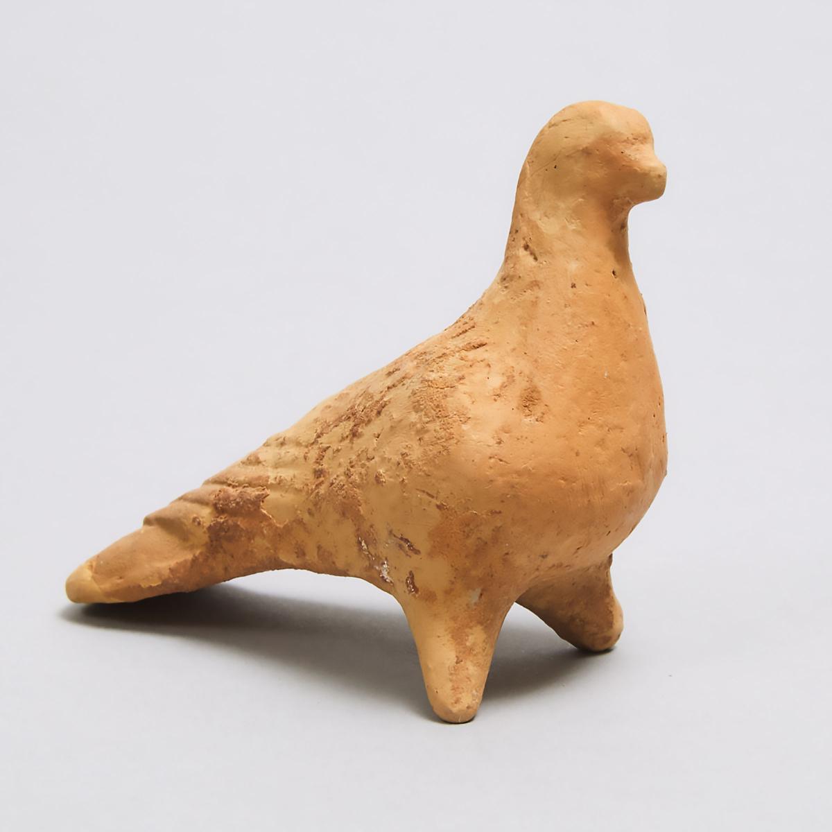 Greek Corinthian Pottery Model of a Dove, c. 600 BC, diameter 3.1 in — 8 cm