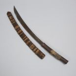 Burmese Sword (Dha), 19th century, overall length 28.25 in — 71.8 cm