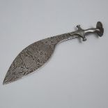 Large Indo-Persian Tulwar-Kora Hilted Kukri Knife, 19th century, length 20.25 in — 51.4 cm