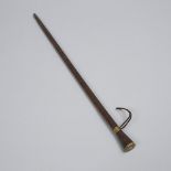 Canadian WWII Era Stacked Leather Swagger Stick, mid 20th century, diameter 24 in — 61 cm