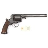 A 5 shot 38 bore Adams Model 1851 ‘Dragoon’ self cocking percussion revolver, 13” overall, barrel