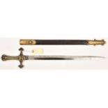 A drummer’s sword Mk I, 1856, blade 20”, panelled brass hilt with langets incorporating VR cypher,