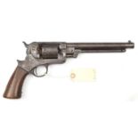 A 6 shot .44” Starr Arms Co SA Army percussion revolver, numbered 51710 on frame and barrel lug, the