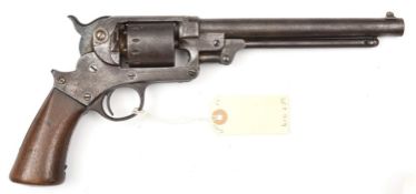 A 6 shot .44” Starr Arms Co SA Army percussion revolver, numbered 51710 on frame and barrel lug, the