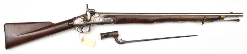 A .65” 1840 Constabulary type percussion carbine, 41” overall, barrel 25½” with traces of B’ham