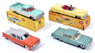 4 Dinky Toys. A Chevrolet El Camino Pick-Up Truck (449). In turquoise and cream with red interior,