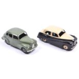 2 Dinky Toys. Austin Somerset (161). An example in black and cream with cream wheels and black