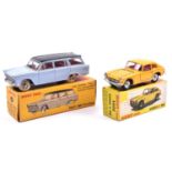 2 French Dinky Toys. A Fiat 1800 Familiale (548). In lavender with black roof, white tyres and