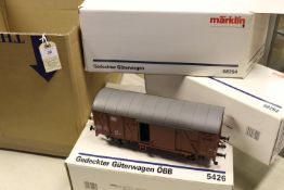 4x Marklin Gauge One (Spur 1), 45mm, German outline Gedeckter Guterwagen freight wagons. A DSB (