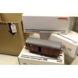 4x Marklin Gauge One (Spur 1), 45mm, German outline Gedeckter Guterwagen freight wagons. A DSB (