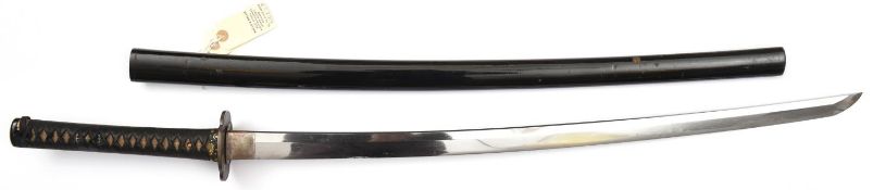 A Japanese sword shinto katana, c 1750, highly polished blade 28¼”, thunderbolt (?) menuki, fuchi