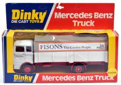 Dinky Toys Mercedes-Benz Truck 'FISONS'. A special edition in white with red chassis, grey plastic