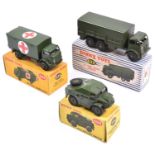 3 Dinky Toys Military Vehicles. Foden 10-Ton Army Truck (622). Military Ambulance (626). Plus a