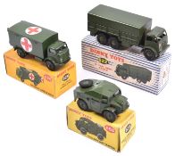 3 Dinky Toys Military Vehicles. Foden 10-Ton Army Truck (622). Military Ambulance (626). Plus a