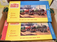 2 Hornby-Dublo 2-rail electric Train Sets. Both are Set 2019 2-6-4 Tank Goods Train. Comprising BR