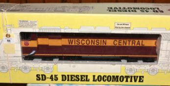 A Gauge One, 45mm, Aristo-Craft Trains American outline SD45 Co-Co diesel locomotive. A well