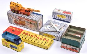 6 Dinky Toys. Commer Fire Engine with extending ladder (955). A D.H. Comet Airliner (702) in B.O.A.