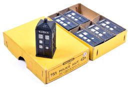 A scarce Dinky Toys Trade Pack for 'Six POLICE HUT 751 42A'. Containing 6 examples, in dark blue