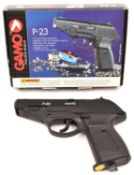 A .177” Spanish Gamo P-23 automatic style 10 shot repeater CO2 BB pistol, number 04-4C-132715-02, of