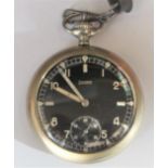 DH marked Silvana pocket watch. Serial D346574H. Plated case with screw back, three idents for