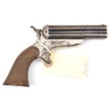 An American 4 barrelled .32” rimfire Sharps & Hankins pocket pistol, number 1138, barrels 3½” marked