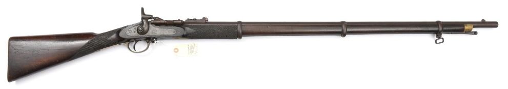 A ,577” Volunteer 3 band Snider rifle by Jas Kerr & Co, 54½” overall, barrel 36” with London proofs,