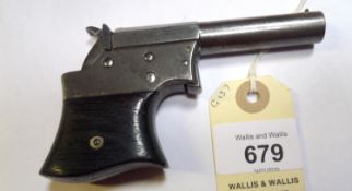 A .28” rimfire Remington Vest pocket derringer pistol, half octagonal barrel 3½”, the breech