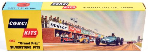 A rare early 1960's Corgi Kits Kit. 'Grand Prix' Silverstone Pits (603). A seldom seen as new unmade