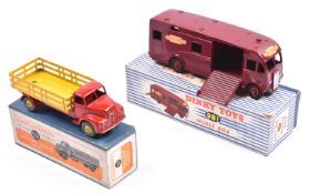 2 Dinky Toys. A Leyland Comet Lorry (531). Example with bright red cab and chassis, with yellow rear